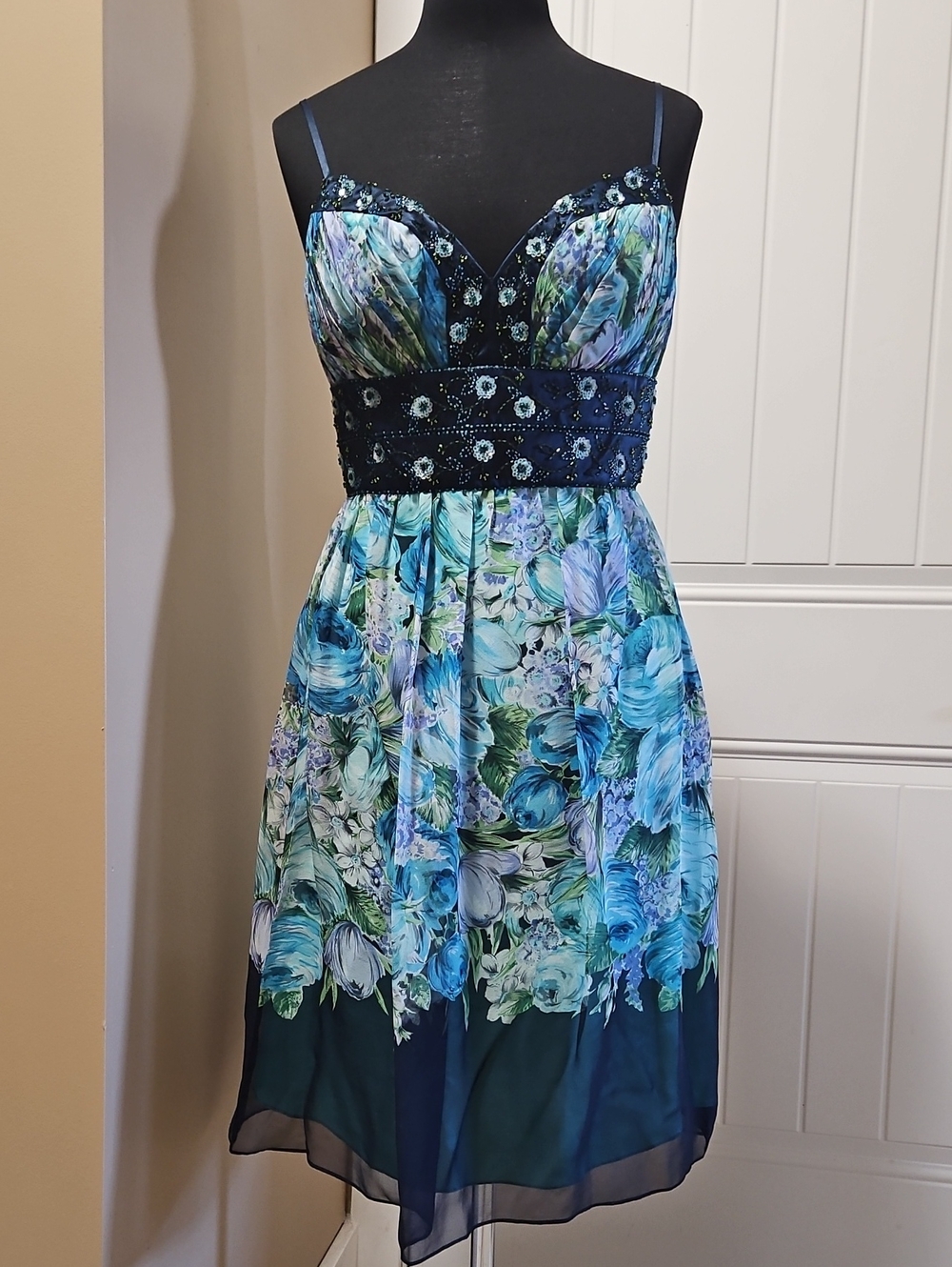 OC by Oleg Cassini Silk Floral Cocktail Dress 4